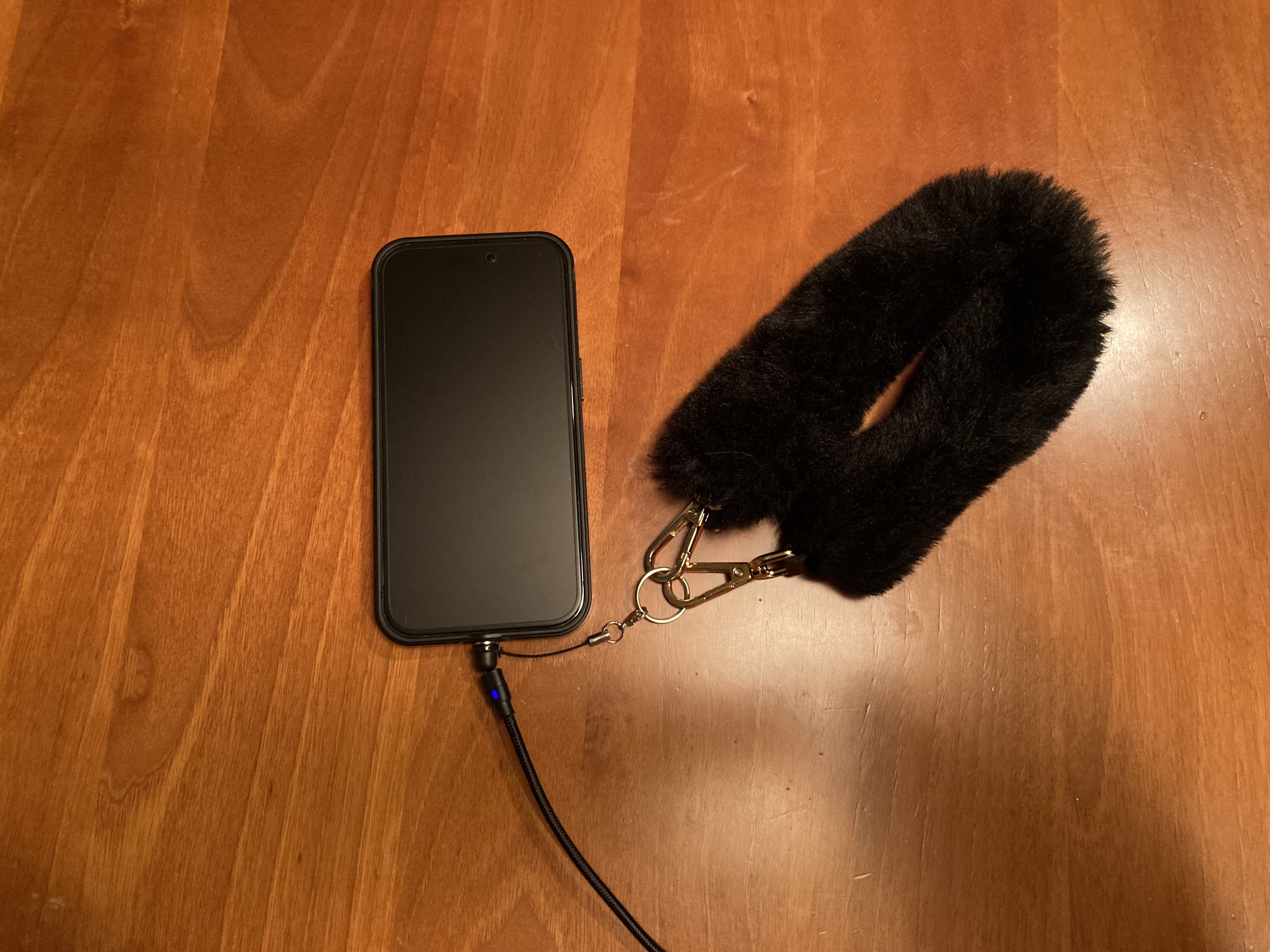 マグネット充電ケーブルの接続されたiPhone 14 Proの写真