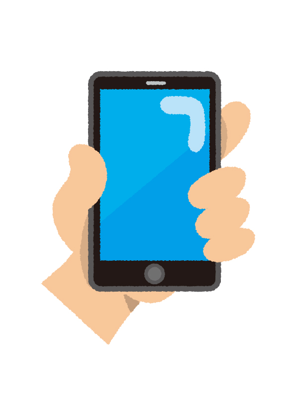 スマホを持った手のイラスト