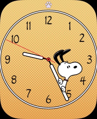 新しい、スヌーピーの文字盤を適用したApple Watch Series 7のスクリーンショット